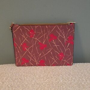 Floral Red and Brown Women's Clutch